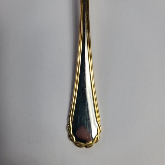 Yamazaki Tasha Dinner Fork Stainless Gold Trim 7 1/2 Silverware Flatware - Picture 4 of 13